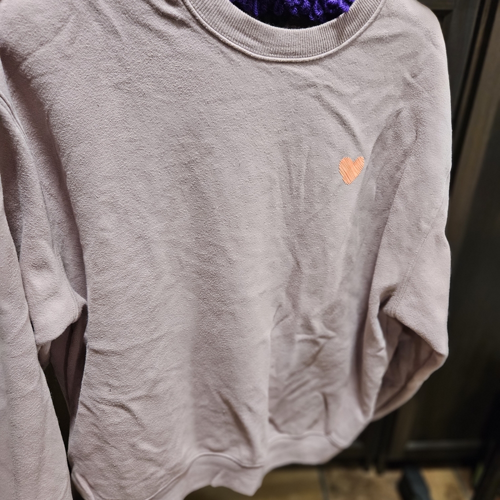 Wild Fable Light Pink Sweatshirt with Orange Heart